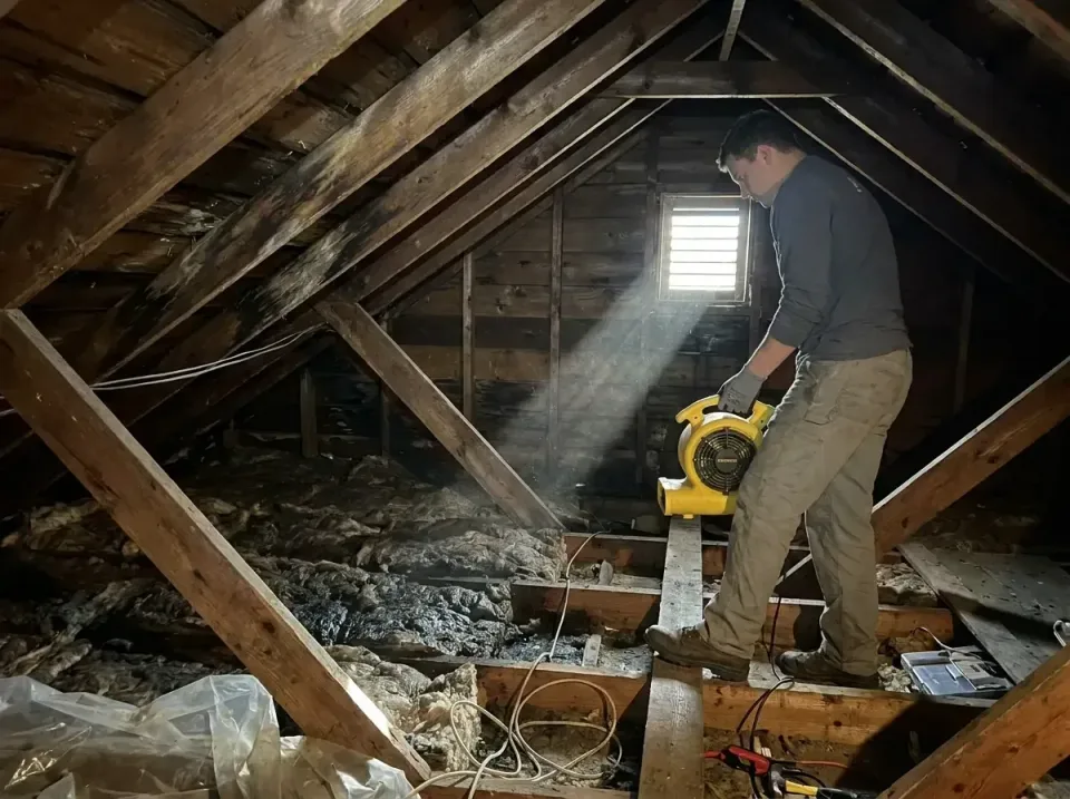attic-water-damage-drying-proc-007 — frequently asked questions, Emergency Water Extraction & 24/7 Flood Response in Farmers…